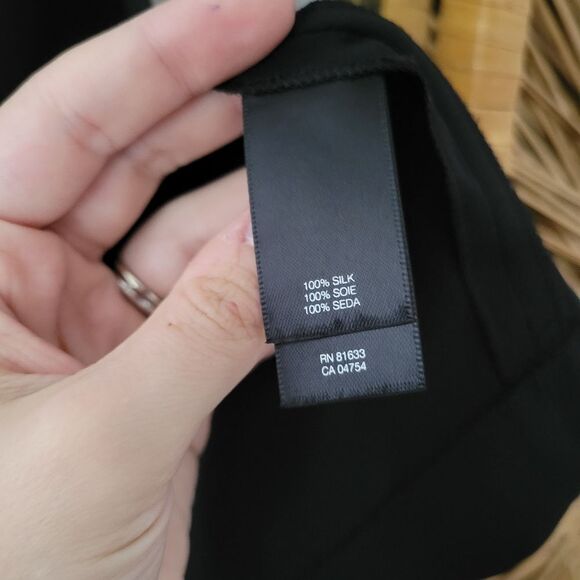 Kenneth Cole Black Label Silk Sheath Dress Black S Front Slits Long - Picture 6 of 10